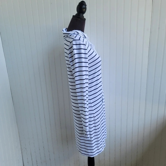 Lilly Pulitzer Hillary Popover Bright White Navy Blue Dress UPF 50+ Stretch Sz S - Picture 10 of 16